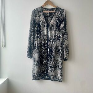 BCBG Dark Romantic Black & White Dress – Winter Witch Aesthetic- size M